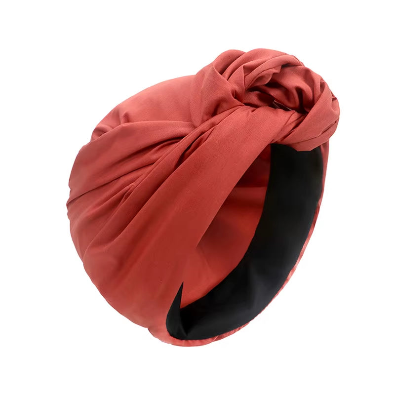 French Vintage Turban Hat Fashion Female Bandana Headband Women'S Hair Cover Cap Ladies Head Wraps Muslim Headscarf Bonnet